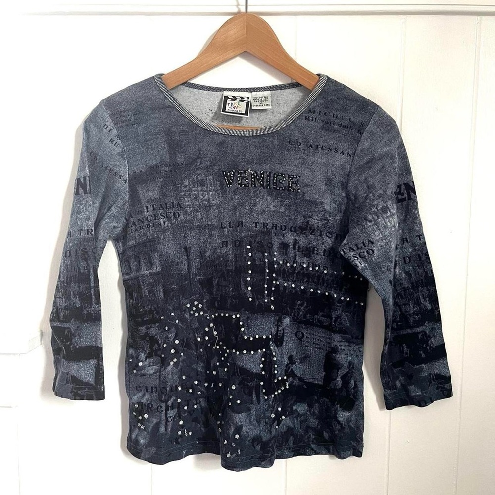 Y2K Whimsigoth Italian Map 3/4 Sleeve T-Shirt